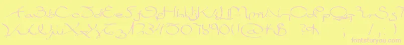 Bizancia Font – Pink Fonts on Yellow Background