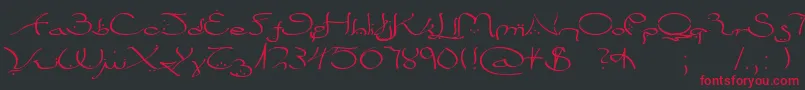 Bizancia-Schriftart – Rote Schriften auf schwarzem Hintergrund