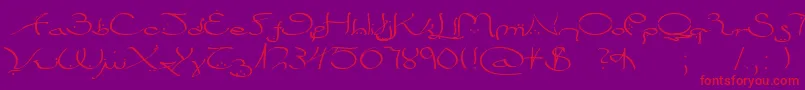 Bizancia Font – Red Fonts on Purple Background