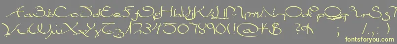 Bizancia Font – Yellow Fonts on Gray Background