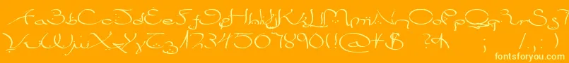 Bizancia Font – Yellow Fonts on Orange Background