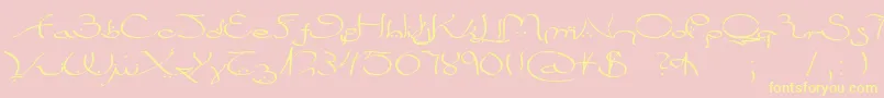 Bizancia Font – Yellow Fonts on Pink Background
