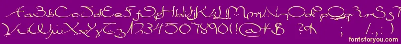 Bizancia Font – Yellow Fonts on Purple Background