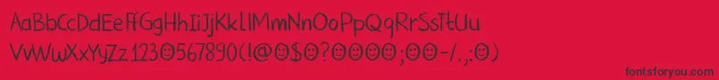 DkNouveauCrayon Font – Black Fonts on Red Background