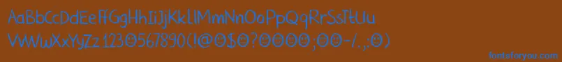 Шрифт DkNouveauCrayon – синие шрифты на коричневом фоне