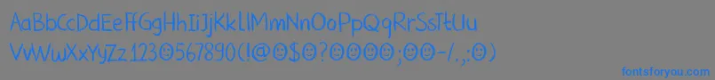 DkNouveauCrayon Font – Blue Fonts on Gray Background