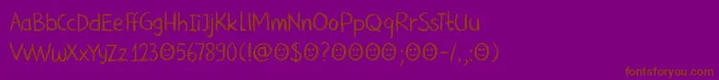 DkNouveauCrayon Font – Brown Fonts on Purple Background