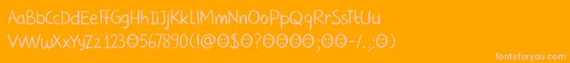 DkNouveauCrayon Font – Pink Fonts on Orange Background