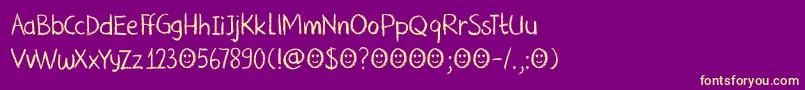 DkNouveauCrayon Font – Yellow Fonts on Purple Background