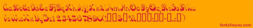 Tradewindssk-Schriftart – Rote Schriften auf orangefarbenem Hintergrund