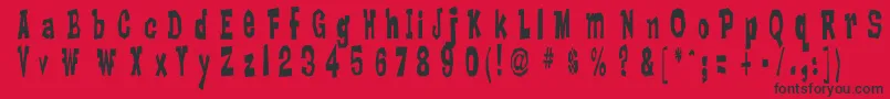 Lanky Font – Black Fonts on Red Background