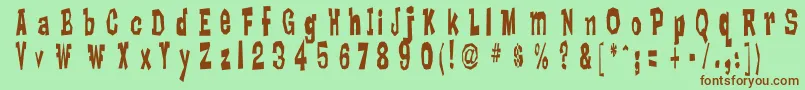 Lanky Font – Brown Fonts on Green Background