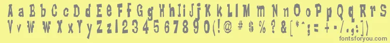 フォントLanky – 黄色の背景に灰色の文字