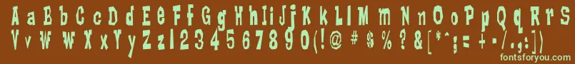 Lanky Font – Green Fonts on Brown Background