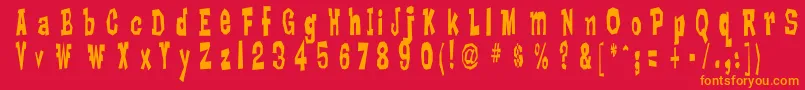 フォントLanky – 赤い背景にオレンジの文字