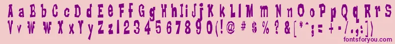 Lanky Font – Purple Fonts on Pink Background