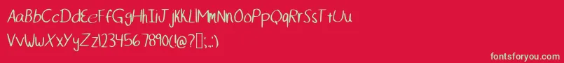 Mikefont Font – Green Fonts on Red Background