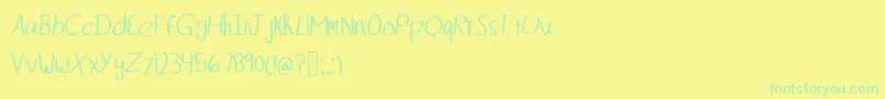 Czcionka Mikefont – zielone czcionki na żółtym tle