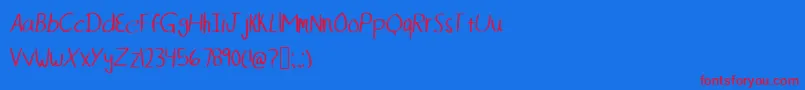 Mikefont Font – Red Fonts on Blue Background
