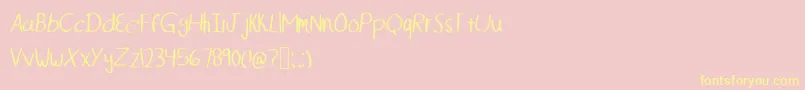 Mikefont-Schriftart – Gelbe Schriften auf rosa Hintergrund