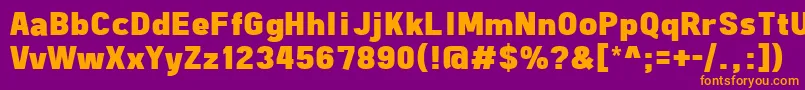 Saiba mais sobre a fonte FreeroadBlack Fonte FreeroadBlack – fontes laranjas em um fundo violeta