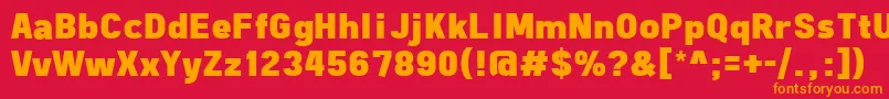 フォントFreeroadBlack – 赤い背景にオレンジの文字