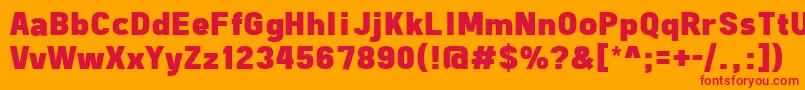 FreeroadBlack Font – Red Fonts on Orange Background