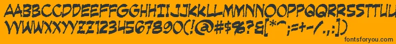 CreepingEvil Font – Black Fonts on Orange Background