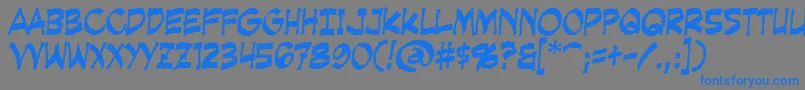 CreepingEvil-Schriftart – Blaue Schriften auf grauem Hintergrund