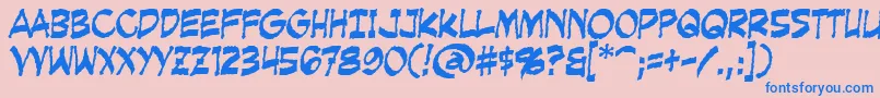 CreepingEvil Font – Blue Fonts on Pink Background