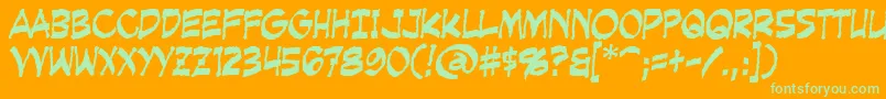 CreepingEvil Font – Green Fonts on Orange Background