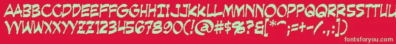 CreepingEvil Font – Green Fonts on Red Background