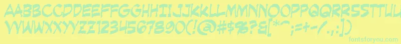 CreepingEvil Font – Green Fonts on Yellow Background