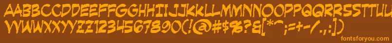 CreepingEvil Font – Orange Fonts on Brown Background