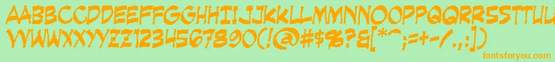 CreepingEvil Font – Orange Fonts on Green Background