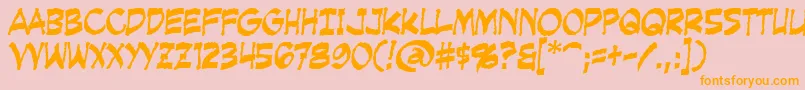 CreepingEvil Font – Orange Fonts on Pink Background