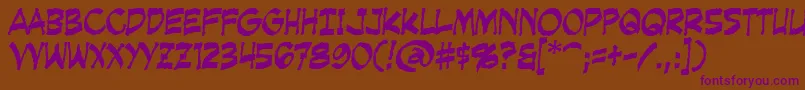 CreepingEvil-Schriftart – Violette Schriften auf braunem Hintergrund