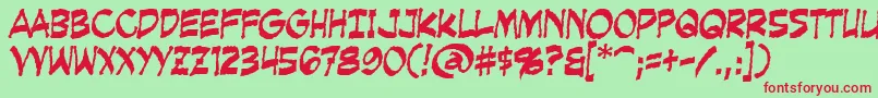 CreepingEvil Font – Red Fonts on Green Background