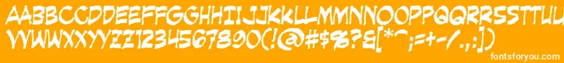 CreepingEvil Font – White Fonts on Orange Background