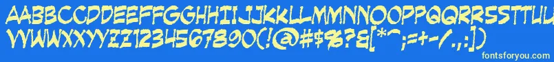 CreepingEvil Font – Yellow Fonts on Blue Background