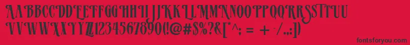 Vervealternate Font – Black Fonts on Red Background
