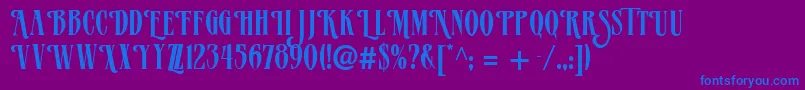 Czcionka Vervealternate – niebieskie czcionki na fioletowym tle