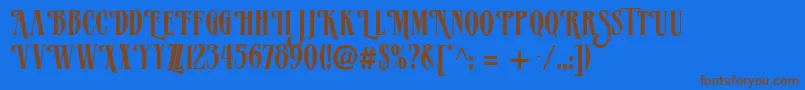 Vervealternate Font – Brown Fonts on Blue Background