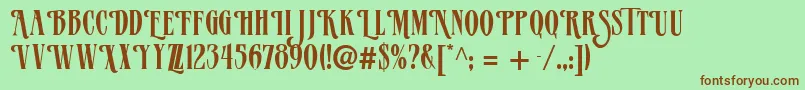 Vervealternate Font – Brown Fonts on Green Background