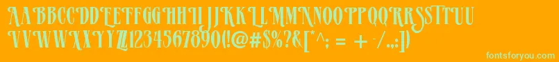 Vervealternate Font – Green Fonts on Orange Background