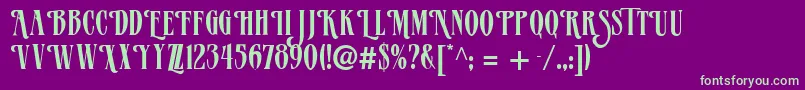 Vervealternate Font – Green Fonts on Purple Background