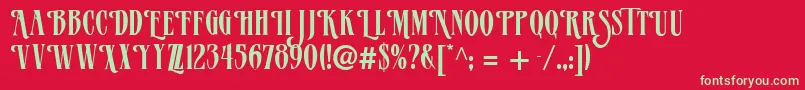 Vervealternate Font – Green Fonts on Red Background