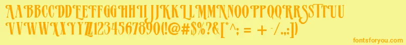 Vervealternate Font – Orange Fonts on Yellow Background