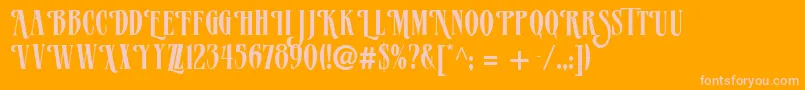 Vervealternate-Schriftart – Rosa Schriften auf orangefarbenem Hintergrund