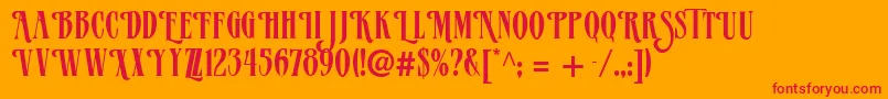 Vervealternate Font – Red Fonts on Orange Background